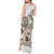 Polynesian Manta Ray Tank Maxi Dress Beige Floral Turtle Tattoo - Polynesian Pride