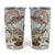 Polynesian Manta Ray Tumbler Cup Beige Floral Turtle Tattoo - Polynesian Pride