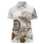 Polynesian Manta Ray Women Polo Shirt Beige Floral Turtle Tattoo - Polynesian Pride