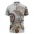Polynesian Manta Ray Zipper Polo Shirt Beige Floral Turtle Tattoo - Polynesian Pride