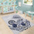 Polynesian Manta Ray Area Rug Blue Floral Turtle Tattoo - Polynesian Pride