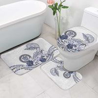 Polynesian Manta Ray Bathroom Set Blue Floral Turtle Tattoo - Polynesian Pride