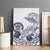 Polynesian Manta Ray Canvas Wall Art Blue Floral Turtle Tattoo - Polynesian Pride