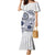 Polynesian Manta Ray Family Matching Mermaid Dress and Hawaiian Shirt Blue Floral Turtle Tattoo - Polynesian Pride