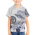 Polynesian Manta Ray Family Matching Off The Shoulder Long Sleeve Dress and Hawaiian Shirt Blue Floral Turtle Tattoo - Polynesian Pride