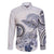 Polynesian Manta Ray Family Matching Tank Maxi Dress and Hawaiian Shirt Blue Floral Turtle Tattoo - Polynesian Pride