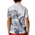 Polynesian Manta Ray Kid Polo Shirt Blue Floral Turtle Tattoo - Polynesian Pride