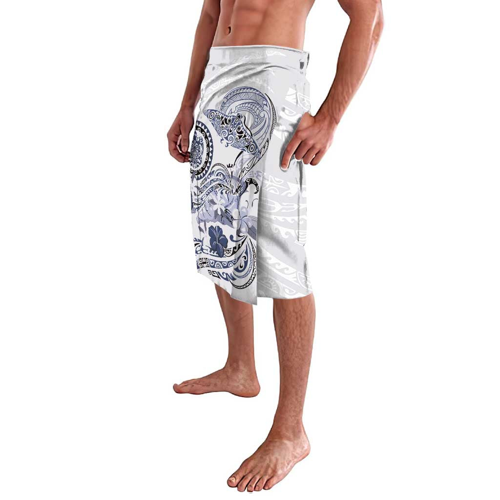 Polynesian Manta Ray Lavalava Blue Floral Turtle Tattoo - Polynesian Pride