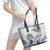 Polynesian Manta Ray Leather Tote Bag Blue Floral Turtle Tattoo - Polynesian Pride