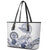 Polynesian Manta Ray Leather Tote Bag Blue Floral Turtle Tattoo - Polynesian Pride