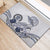 Polynesian Manta Ray Rubber Doormat Blue Floral Turtle Tattoo - Polynesian Pride