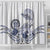 Polynesian Manta Ray Shower Curtain Blue Floral Turtle Tattoo - Polynesian Pride