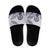 Polynesian Manta Ray Slide Sandals Blue Floral Turtle Tattoo - Polynesian Pride