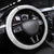 Polynesian Manta Ray Steering Wheel Cover Blue Floral Turtle Tattoo - Polynesian Pride