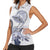 Polynesian Manta Ray Women Sleeveless Polo Shirt Blue Floral Turtle Tattoo - Polynesian Pride