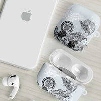 Polynesian Manta Ray AirPods Case Gray Floral Turtle Tattoo - Polynesian Pride
