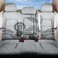 Polynesian Manta Ray Back Car Seat Cover Gray Floral Turtle Tattoo - Polynesian Pride
