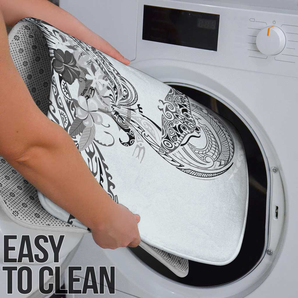 Polynesian Manta Ray Bathroom Set Gray Floral Turtle Tattoo - Polynesian Pride