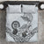 Polynesian Manta Ray Bedding Set Gray Floral Turtle Tattoo - Polynesian Pride