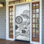 Polynesian Manta Ray Door Cover Gray Floral Turtle Tattoo - Polynesian Pride