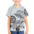 Polynesian Manta Ray Family Matching Long Sleeve Bodycon Dress and Hawaiian Shirt Gray Floral Turtle Tattoo - Polynesian Pride