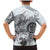 Polynesian Manta Ray Family Matching Mermaid Dress and Hawaiian Shirt Gray Floral Turtle Tattoo - Polynesian Pride