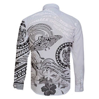 Polynesian Manta Ray Family Matching Mermaid Dress and Hawaiian Shirt Gray Floral Turtle Tattoo - Polynesian Pride