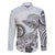 Polynesian Manta Ray Family Matching Short Sleeve Bodycon Dress and Hawaiian Shirt Gray Floral Turtle Tattoo - Polynesian Pride