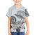 Polynesian Manta Ray Family Matching Short Sleeve Bodycon Dress and Hawaiian Shirt Gray Floral Turtle Tattoo - Polynesian Pride