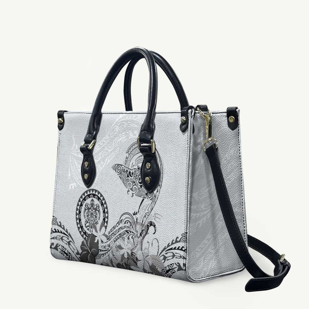 Polynesian Manta Ray Leather Bag Gray Floral Turtle Tattoo LT9 Gray - Polynesian Pride