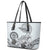 Polynesian Manta Ray Leather Tote Bag Gray Floral Turtle Tattoo - Polynesian Pride