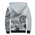 Polynesian Manta Ray Sherpa Hoodie Gray Floral Turtle Tattoo - Polynesian Pride