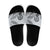Polynesian Manta Ray Slide Sandals Gray Floral Turtle Tattoo - Polynesian Pride