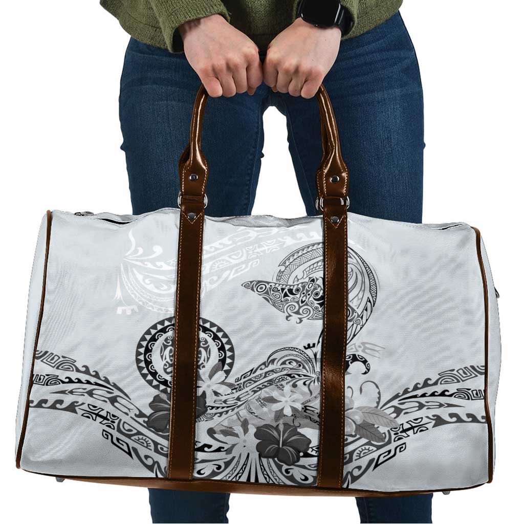 Polynesian Manta Ray Travel Bag Gray Floral Turtle Tattoo LT9 Gray - Polynesian Pride