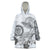 Polynesian Manta Ray Wearable Blanket Hoodie Gray Floral Turtle Tattoo - Polynesian Pride