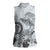 Polynesian Manta Ray Women Sleeveless Polo Shirt Gray Floral Turtle Tattoo - Polynesian Pride