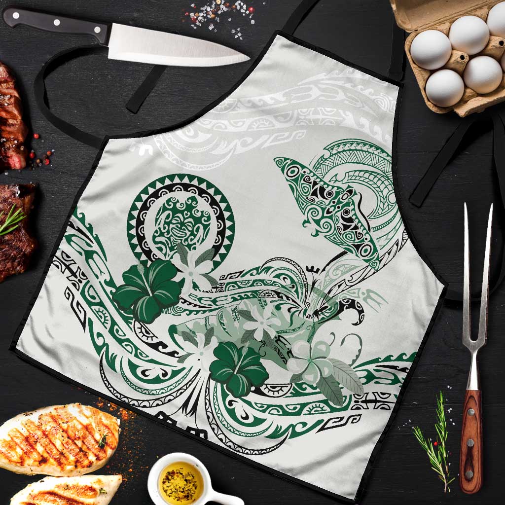 Polynesian Manta Ray Apron Green Floral Turtle Tattoo - Polynesian Pride