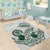 Polynesian Manta Ray Area Rug Green Floral Turtle Tattoo - Polynesian Pride
