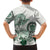 Polynesian Manta Ray Family Matching Long Sleeve Bodycon Dress and Hawaiian Shirt Green Floral Turtle Tattoo - Polynesian Pride