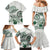 Polynesian Manta Ray Family Matching Mermaid Dress and Hawaiian Shirt Green Floral Turtle Tattoo - Polynesian Pride