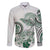 Polynesian Manta Ray Family Matching Mermaid Dress and Hawaiian Shirt Green Floral Turtle Tattoo - Polynesian Pride