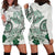 Polynesian Manta Ray Hoodie Dress Green Floral Turtle Tattoo - Polynesian Pride