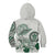 Polynesian Manta Ray Kid Hoodie Green Floral Turtle Tattoo - Polynesian Pride