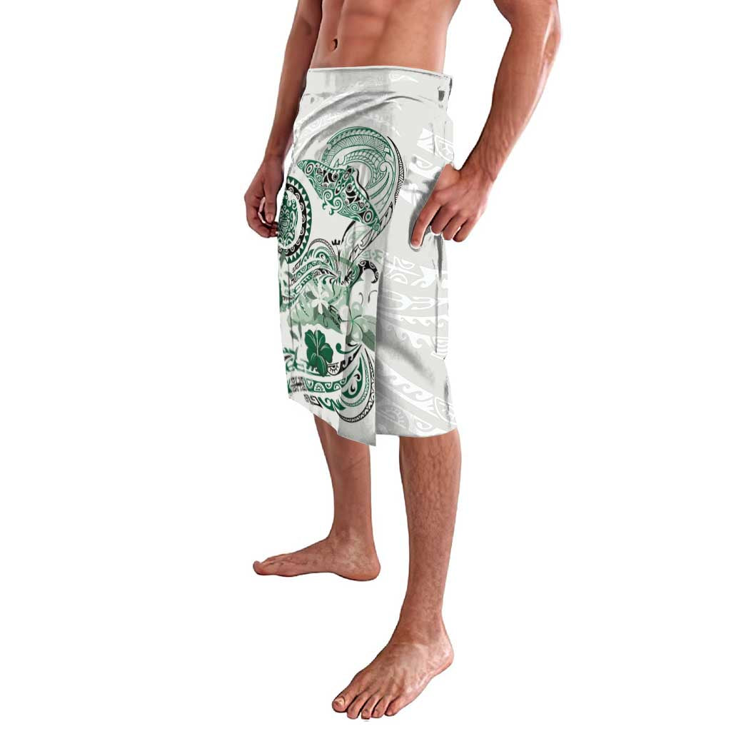 Polynesian Manta Ray Lavalava Green Floral Turtle Tattoo - Polynesian Pride