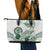 Polynesian Manta Ray Leather Tote Bag Green Floral Turtle Tattoo - Polynesian Pride