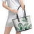 Polynesian Manta Ray Leather Tote Bag Green Floral Turtle Tattoo - Polynesian Pride