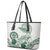 Polynesian Manta Ray Leather Tote Bag Green Floral Turtle Tattoo - Polynesian Pride