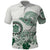 Polynesian Manta Ray Polo Shirt Green Floral Turtle Tattoo - Polynesian Pride