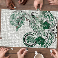 Polynesian Manta Ray Puzzle Green Floral Turtle Tattoo - Polynesian Pride
