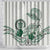 Polynesian Manta Ray Shower Curtain Green Floral Turtle Tattoo - Polynesian Pride